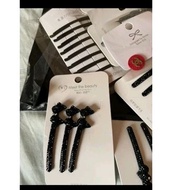 Black Ribbon HairClips