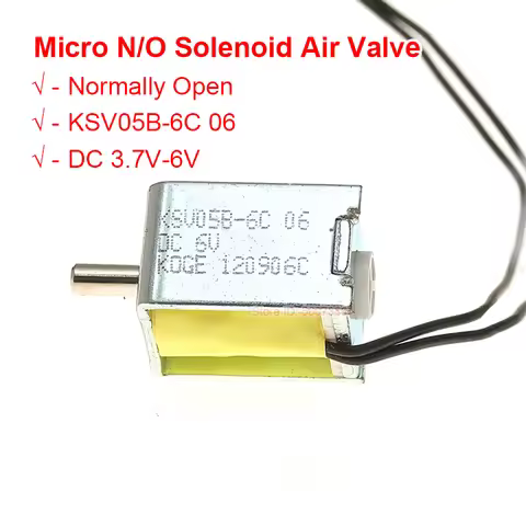 Mini Electric Solenoid Valve KSV05B-6C DC 3.7V 5V 6V Normally Open N/O Micro Air Flow Control Valve 
