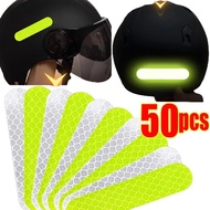 50pcs Helmet Reflective Strips Night Safety Driving Riding Warning Sticker General Car Motorcycle Bicycle Decorative Stickers