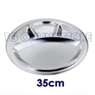 S/S Compartment Tray Roti Canai Food Plate Lunch Plate Divided Dish Cafeteria