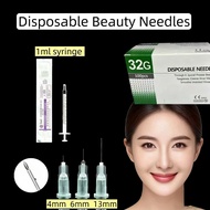 COD 10/100pcs 32G Disposable beauty Needle 4mm/6mm/13mm 一次性美容针 used 1ml syringe Local delivery