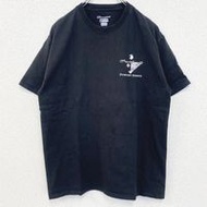 古著 Champion 短袖 Domaine Celine 印花 T 卹，復古黑色，M 碼