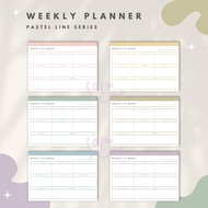 Weekly Aesthetic Reusable A4 Planner – Weekly Wall Planner + Free Marker (Line Pastel Series)