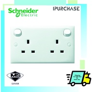 (CLEAR STOCK) Schneider Electric S-Classic 2 Gang Switch Socket Outlet E25R_WE