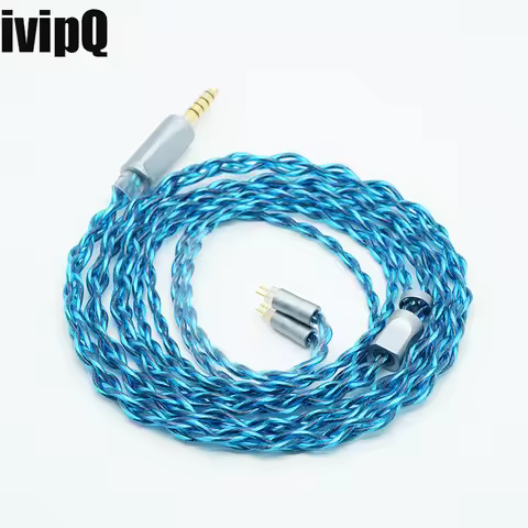 ivipQ A22 4-Core Headphone Upgrade Cable, 2.5 3.5 4.4mm Balanced Audio Wire For MMCX 0.78mm 2Pin QDC