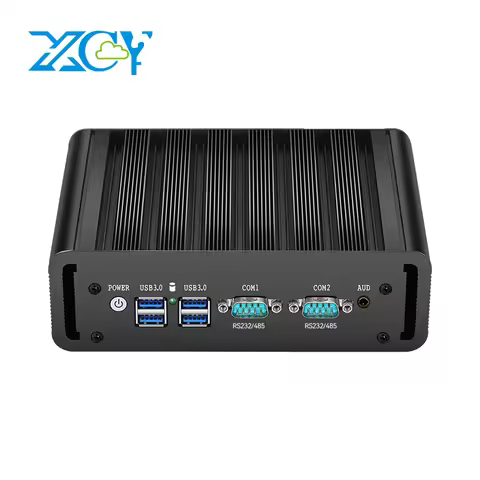 Fanless Industrial Mini PC Intel N100 Dual Ethernet 2x COM DB9 RS232 RS485 3G 4G LTE SIM Card Slot G
