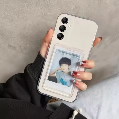 Clear Card Slot Holder Phone Case for Samsung Galaxy A06 A05 A05S A04 4G A04E A04S A02S Transparent