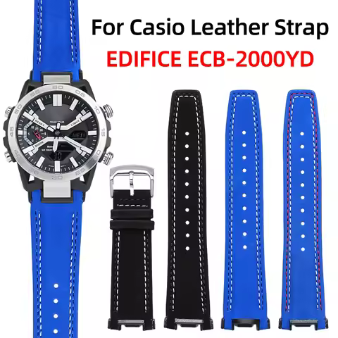 For Casio Edifice 5698 ECB-2000 EFS-S641 watch strap Replacement Vintage Suede Leather watchband not