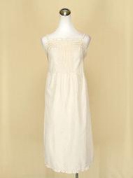 貞新 PHRIEND COLLECTION 專櫃 米色平口細肩帶蕾絲棉質洋裝F號(46908)