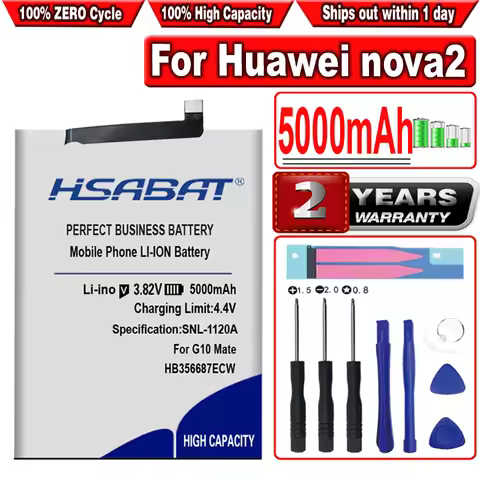 HSABAT HB356687ECW 5000mAh Battery for Huawei nova2 Nova 2 plus 2i 2S 3i 4e/honor 9i 7X/Mate 10 lite