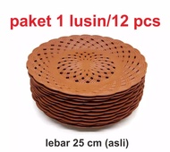 PIRING ROTAN PLASTIK / PIRING ANYAM PLASTIK 1 LUSIN / PIRING PLASTIK PRAKTIS