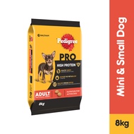 PEDIGREE PRO High Protein Dog Food Dry Dog Food For Mini and Small Breed Dogs 8kg