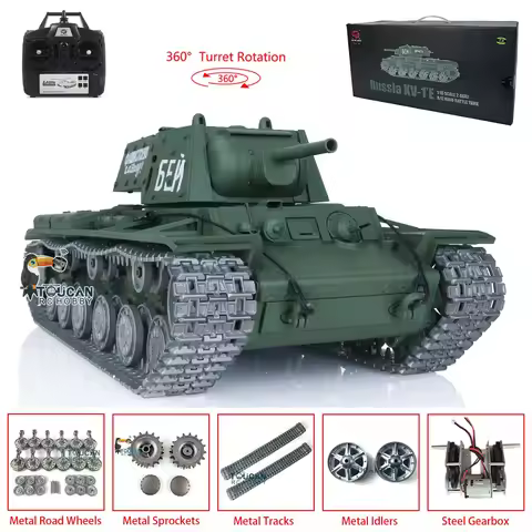 HENG LONG 1/16 7.0 Customized Soviet KV-1 RTR RC Tank 3878 Metal Tracks Wheels Bearings Spring Steel