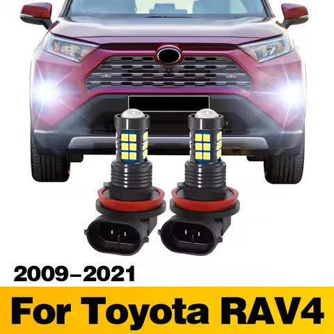 2X H8 H11 H16 LED Fog Light Bulbs Car Front Lamp Accessories For Toyota RAV4 XA30 XA40 XA50 2009 - 2