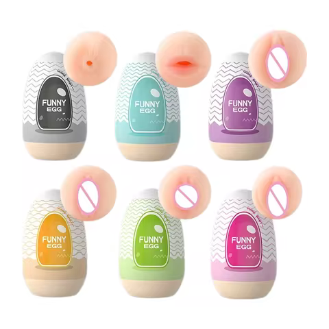 EGG Adult Male Masturbator, Portable Mini Pocket Stroker, Discreet Reusable Silicone Cup for Men