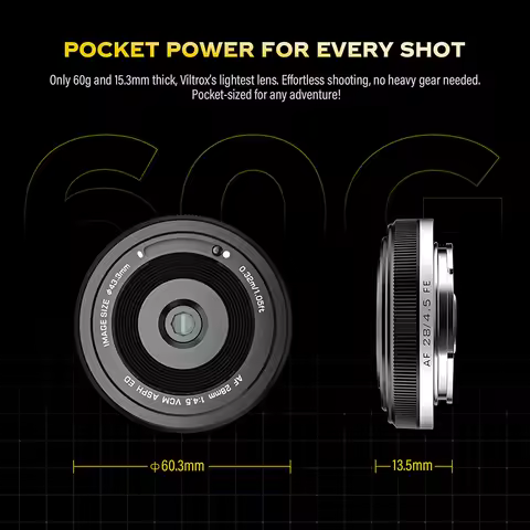 Viltrox AF 28mm F4.5 Full-Frame Lens for Sony E/Nikon Z/Fuji XF Mount Frame Mirrorless Camera X-T30I