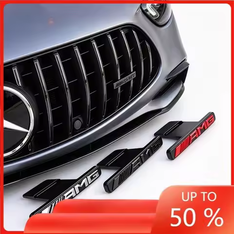 3D ABS Car Front Grille AMG Badge Emblem ornament For Mercedes Benz AMG W203 W206 W220 W205 W211 W21