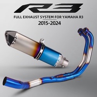 Slip on For Yamaha YZF R3 R25 MT03 Motorcycle Exhaust Escape Moto Full System Front Link Pipe with M