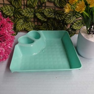 2-in-1 Snack Serving Plate with Chili Sauce and Soy Sauce Divider