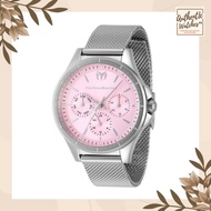 Technomarine 822049 Moonsun Pink DIal Silver Bezel Stainless Steel Mesh Quartz 36mm Women's Watch