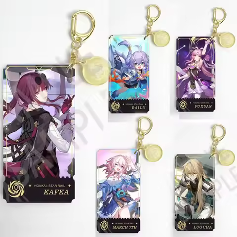Honkai:Star Rail Cosplay Props Big Acrylic Interlayer Keychain for Accessories Bag Car Wise Belle Da