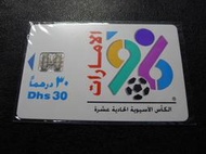 ㊣集卡人㊣世界各國電話卡-1996 亞洲盃足球賽標誌（杜拜）國際通話卡  IC卡  預付卡