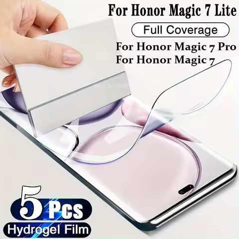 5pcs Hydrogel Film for Honor Magic 7 Lite Screen Protector for Honor Magic 7 Pro Free Fingerprint Un