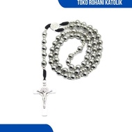 8MM SILVER BENEDICT ROSARY CATHOLIC BENEDICT ROSARY NECKLACE ORIGINAL CATHOLIC ROSARY/ ROSARY CROSS/