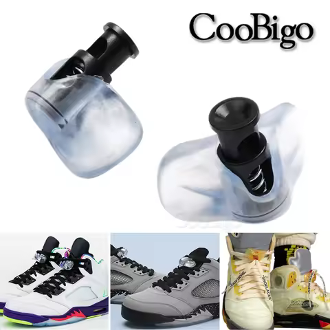 2 Pairs AJ Shoes Lace Clamps Clear Butterfly Toggle Clips Cord Locks Stoppers for Nike Air Jordan 5 
