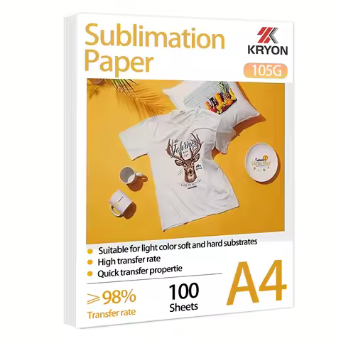 100 Sheets A4 Printers Sublimation Paper - 8.3 x 11.7 Inches, 105gsm for Inkjet Printer, Heat Transf
