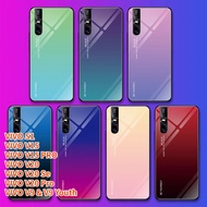 Phone Case For VIVO V20 VIVO V20 Se VIVO V9 V9 Youth VIVO V20 Pro VIVO V15 V15 Pro VIVO S1 Luxury Colorful Bumper Gradient Tempered Glass Cover Slim Hard Back Protective Case