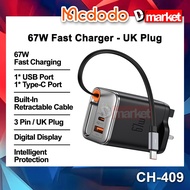 Mcdodo CH-409 67W Charger Adapter Built-In Retractable Cable Wall Charger Mcdodo CH-4090 Mcdodo Char