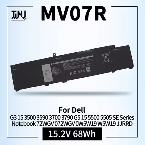 4-Cell 68Wh MV07R Laptop Battery Compatible for Dell G3 15 3500 3590 G5 5500 5505 SE Series Notebook