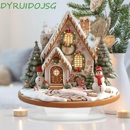 DYRUIDOJSG Christmas Snow House Statue, 2D Acrylic Xmas Magic House Figurine, Multifunctional Cartoo