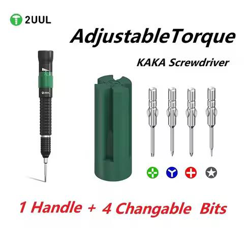 2UUL KAKA Adjustable Torque Screwdriver Replaceable Magnetic Bits Pentalobe 0.8 Cross 1.2 Y 0.6 for 