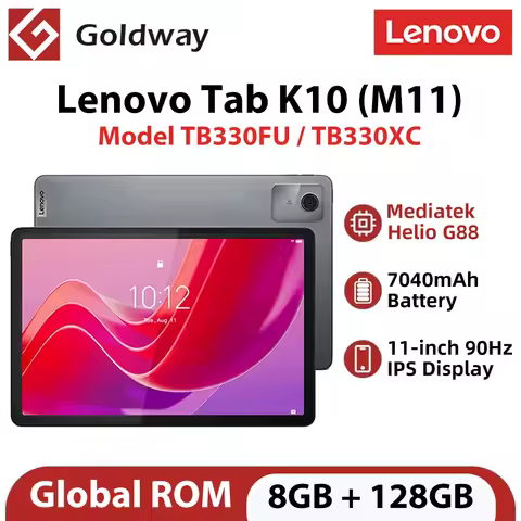 New Lenovo Tab K10 M11 8GB 128GB 90Hz 11" Display Mediatek Helio G88 7040mAh Android 13 Tablet Globa