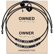MAOFAED Couple Morse Code Matching Bracelet BDSM Owner Owned Gift Master And Slave Gift Daddy Babygi