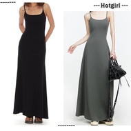 【READY STOCK AT Johor】 Hotgirl⭐Women's Black Suspender Long Dress  Slim Fit Style