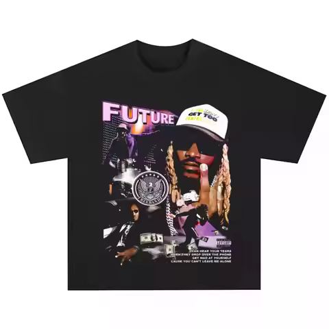 2025 Future Hip-hop Rapper T-shirt American Short Sleeve Vintage High-quality Trendy Brand Hot Hot S
