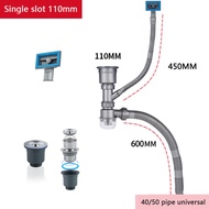 Stainless steel kitchen double sink p-trap hose and sink Strainer drainer Anti-return odor