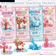 MXFASHION DIY Stacking Stickers, 3D Overlay 3D Puffy 3D Crystal Embossed Stickers, Creative Animal 3