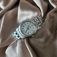 TISSOT 1853 ROMAN INDEX SIMPLE DIAL SILVER BANGLE DATE QUARTZ ORIGINAL SWISS MADE BRACELET GELANG LA