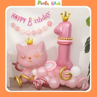 Cat-shaped balloons for birthday decoration