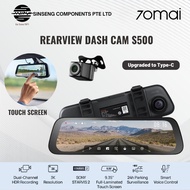 70mai S500 NEW TYPE-C Mirror Rearview Dashcam | 3K HDR | Night Vision | 9.35” IPS Touch Screen |XM-7