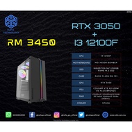 RUFIS Custom Gaming PC Package (INTEL I3-12100F / RTX 3050 / 16 GB RAM / 250 GB SSD)
