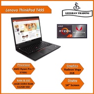 Lenovo TP T495 Ryzen 7 PRO 3700U 16GB RAM 512GB SSD 2GB Radeon Vega GPU Win 11 Pro MS Office [Refurb
