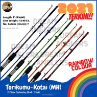 Torikumu Kotai 2021 MH 8'0" (8 Feet) 12-40lb 2-Piece Spinning Fishing Rod Joran Ikan