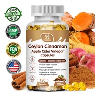 Ceylon Cinnamon Apple Cider Vinegar Capsules with Ginseng Root, Heart Support, Digestion & Weight Ma