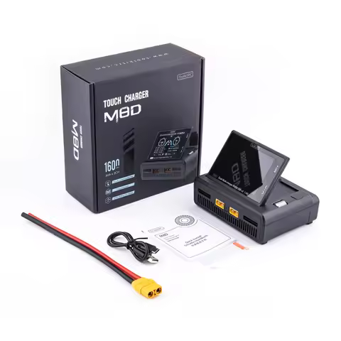 ToolkitRC M8D 1600W 50A Charger DC Balance Touch Screen 65W Fast Charge Dual Channels for 1-8S Lipo 