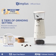 Simplus Electric Coffee Bean Grinder | 5 Tiers of Ceramic Grinding Setting | 1200mAh | Washable Type